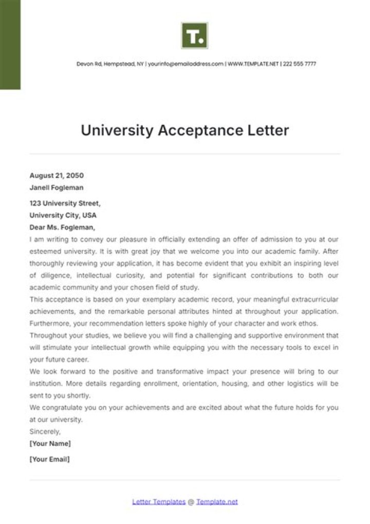 Are acceptance letters thick?