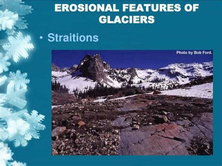 Are erosional features produced by valley/alpine glaciers?