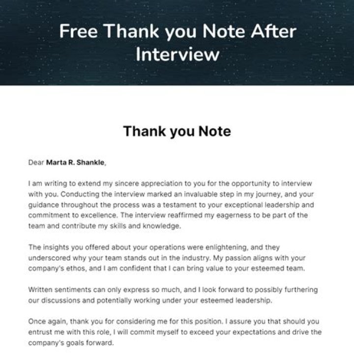 Are thank you notes after interview?