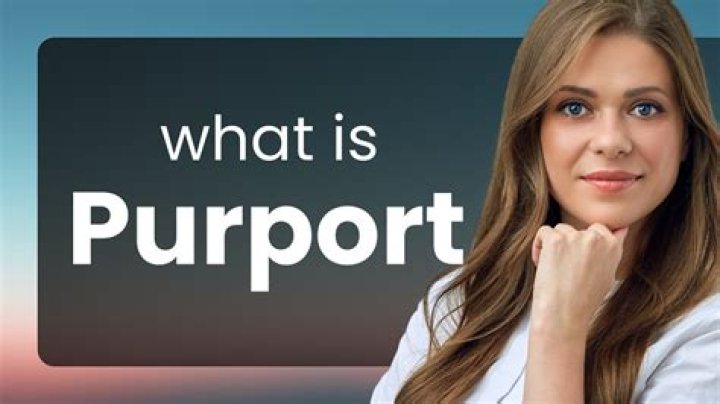 At does purport mean?