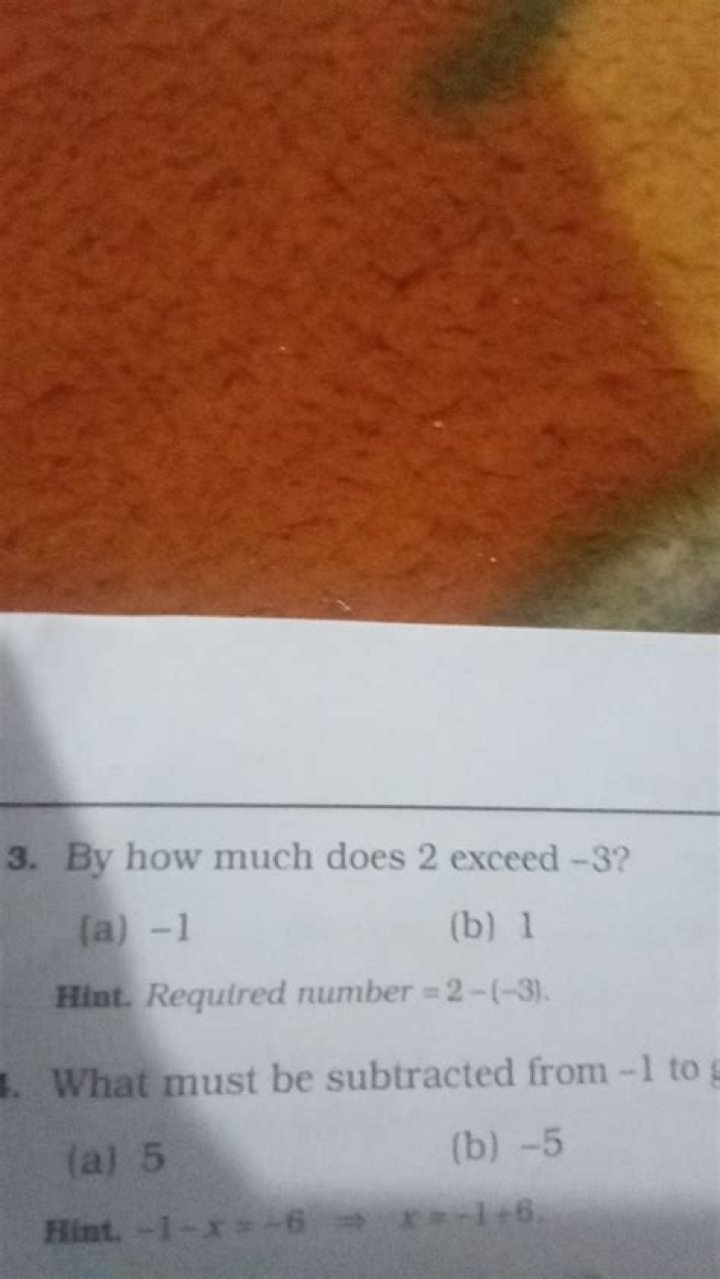 By how much does 2 exceed (-3)?
