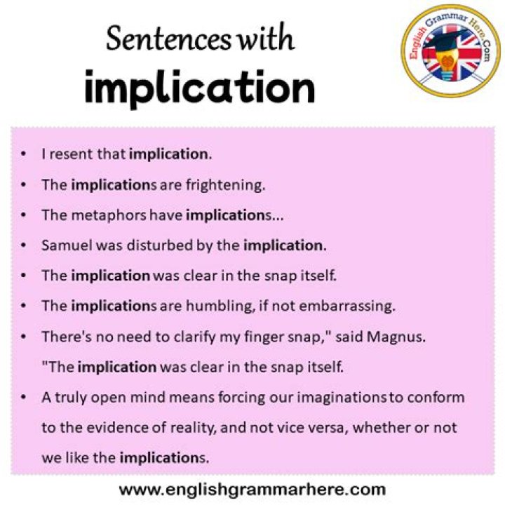 By implication in a sentence?