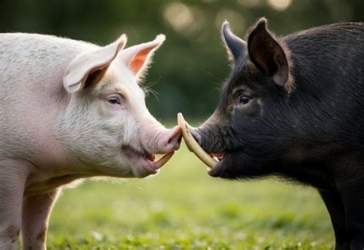 Can pigs have tusks?