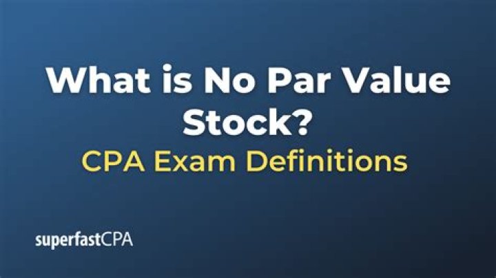 Can stock have no par value?