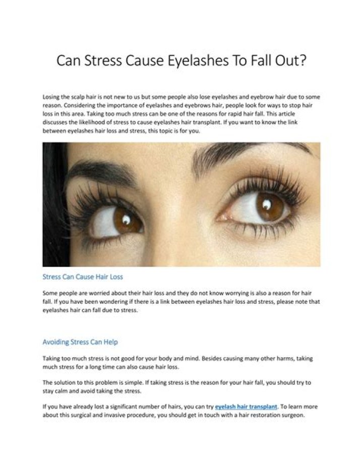 Can stress cause eyelashes to fall out?