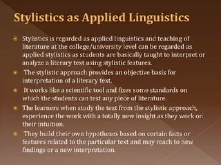 Can stylistics be applied to the study of literature?