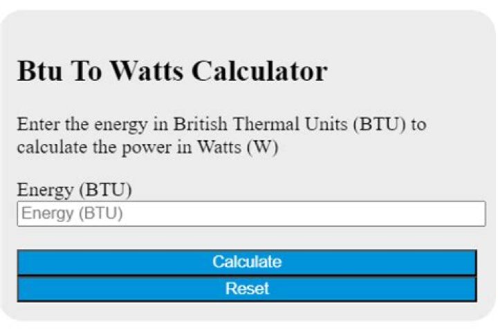 Can you convert btu to watts?