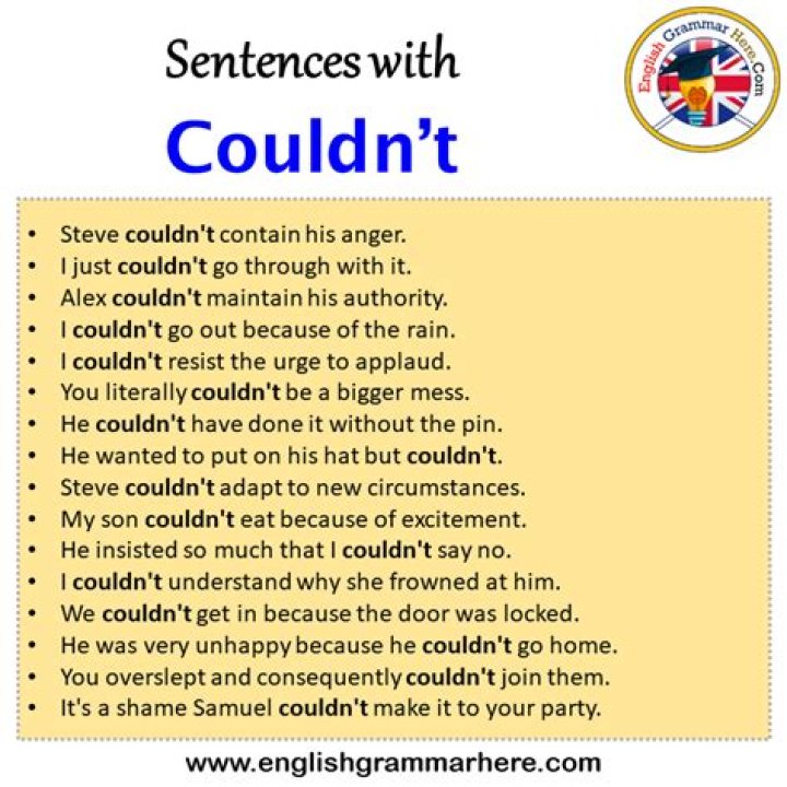 Could and couldn't sentences?