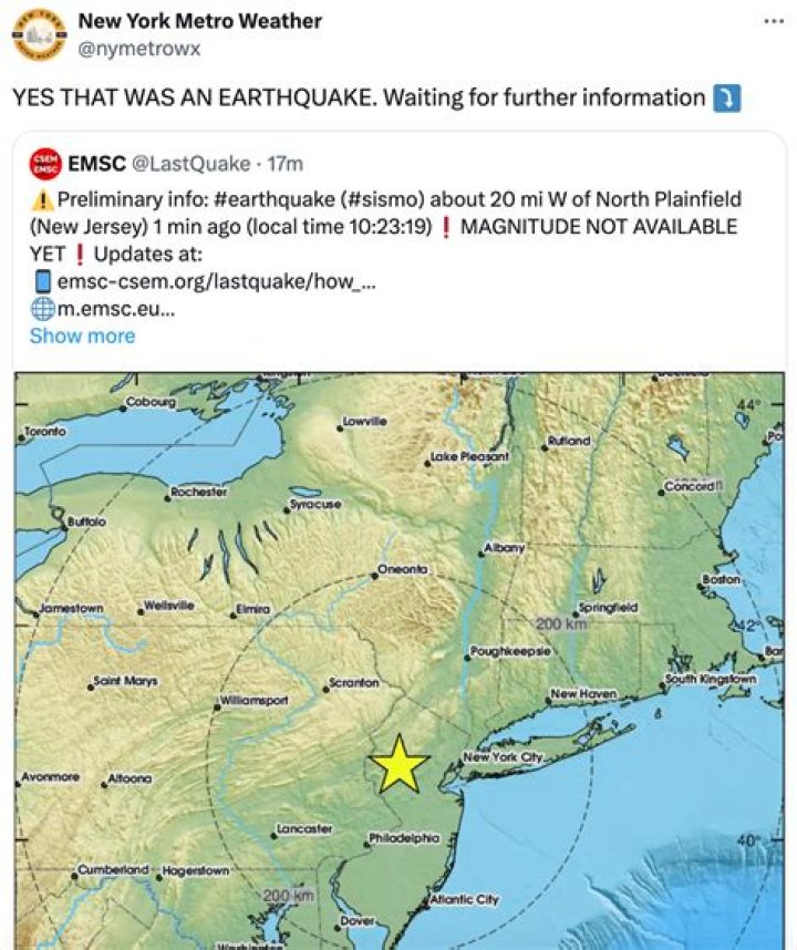 Could there be an earthquake in new york?