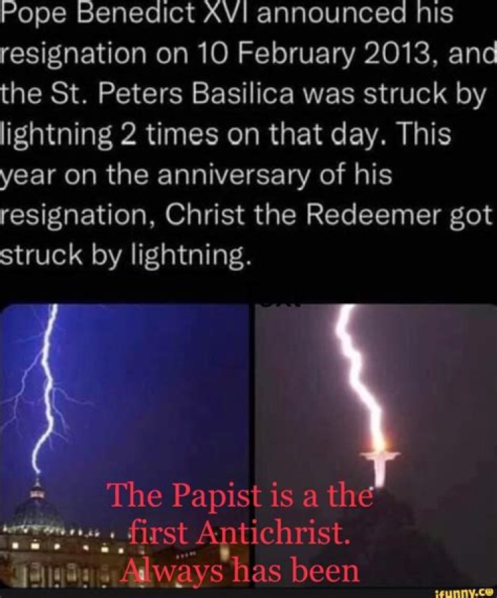 Did lightning strike the vatican?