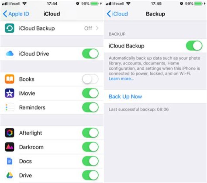 Do icloud backup on iphone?