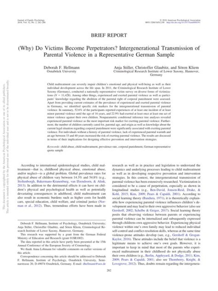 Do victims become perpetrators?