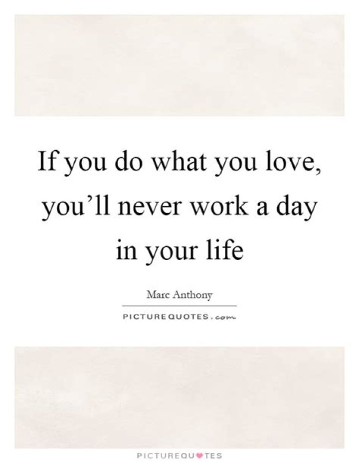 Do what you love and you'll never work?