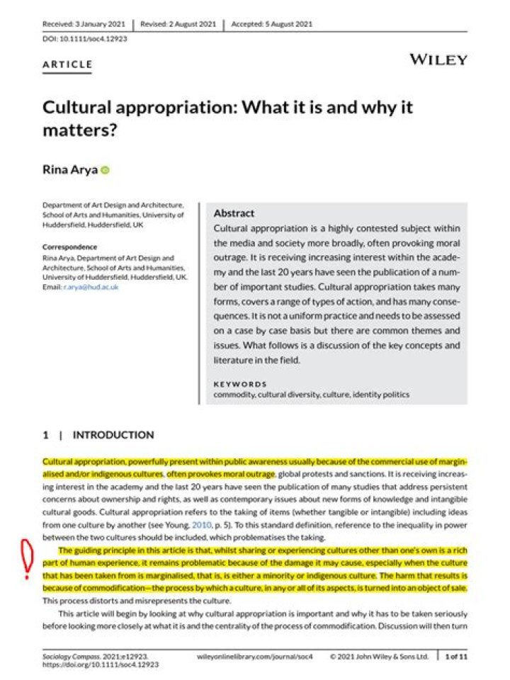 Does cultural appropriation apply to food?