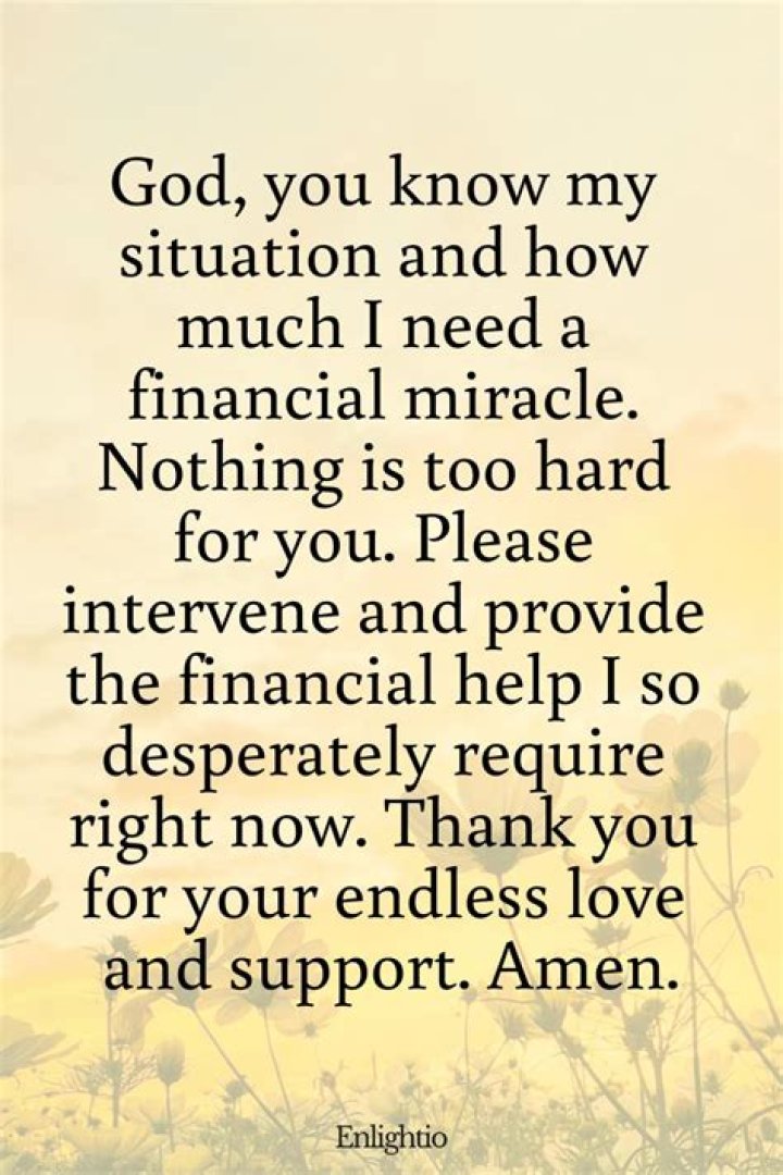 Does god help with finances?
