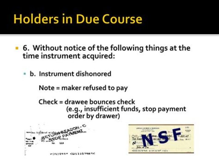 Does holder in due course mean?