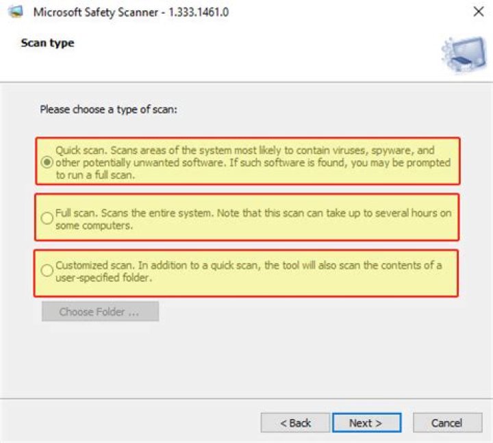 Does microsoft safety scanner remove viruses?