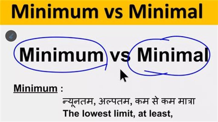 Does minimum mean minimal?
