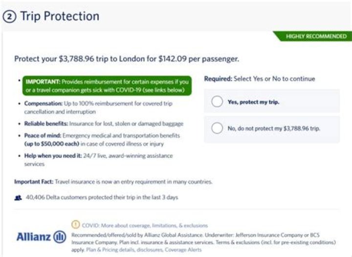 Does trip insurance cover non-refundable tickets?
