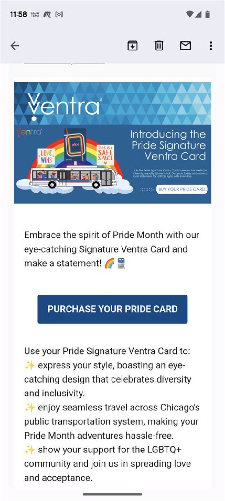 Does ventra card work on metra?