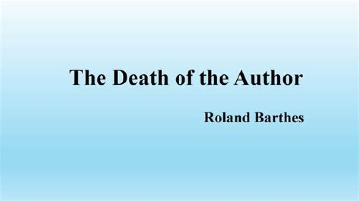 For barthes what is the death of the author?