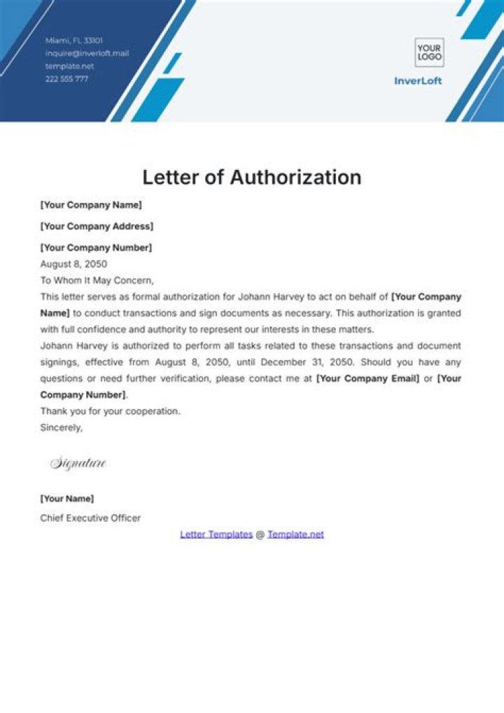 For letter of authorization?