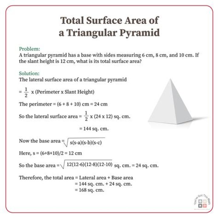 For triangular based pyramid?