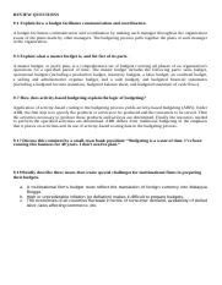 How a budget facilitates communication and coordination?