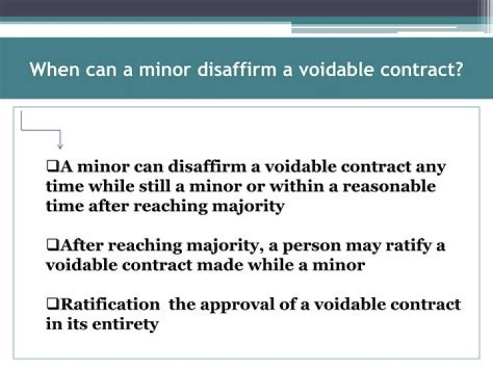 How can a minor disaffirm a contract?
