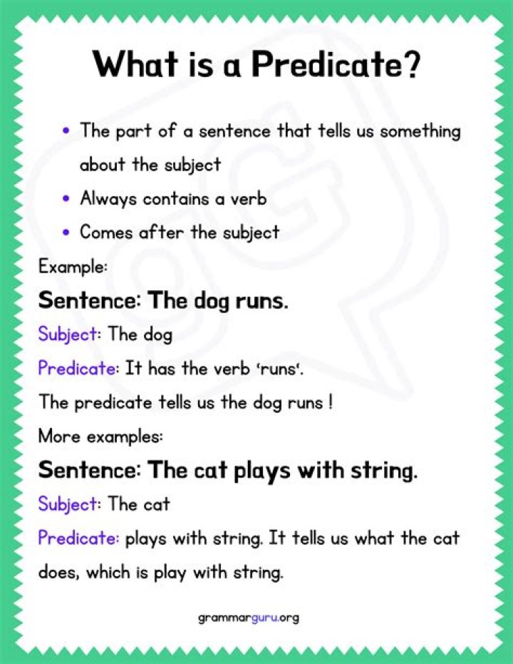 How do you use predicate in a sentence?