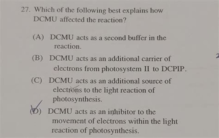 How does dcmu affect the hill reaction?