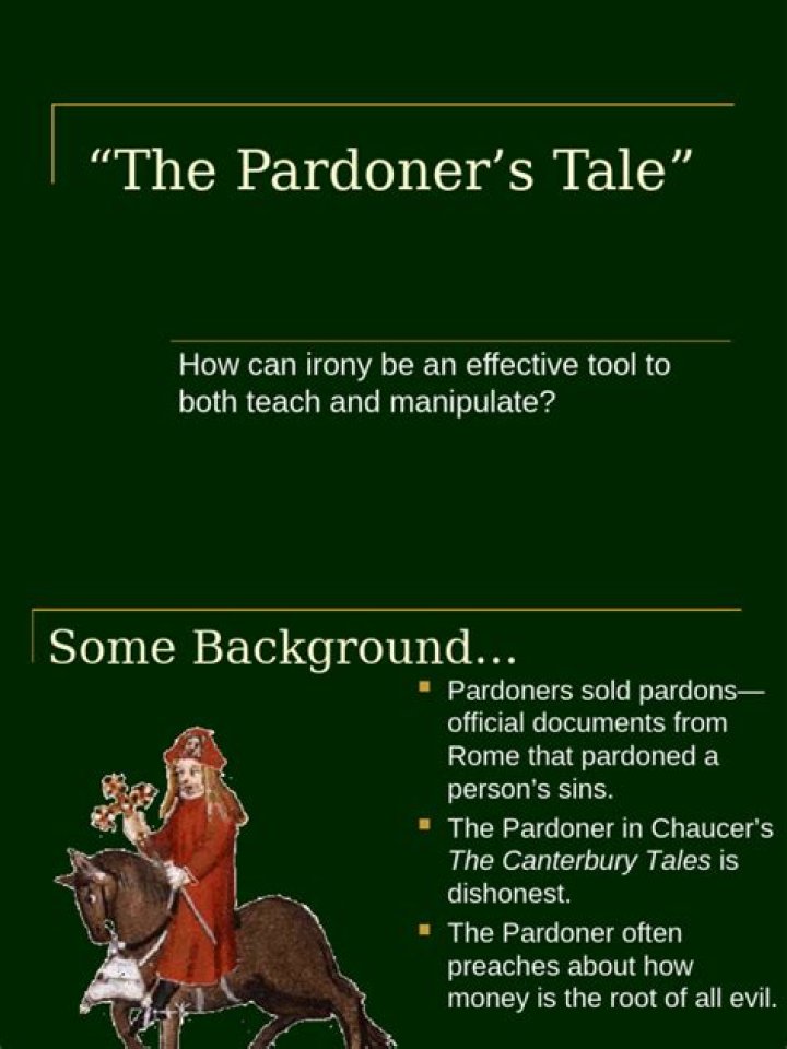 How does the pardoner's tale have a just ending?