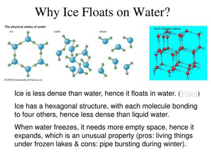 How ice floats on water?