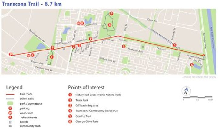 How long is the transcona trail?