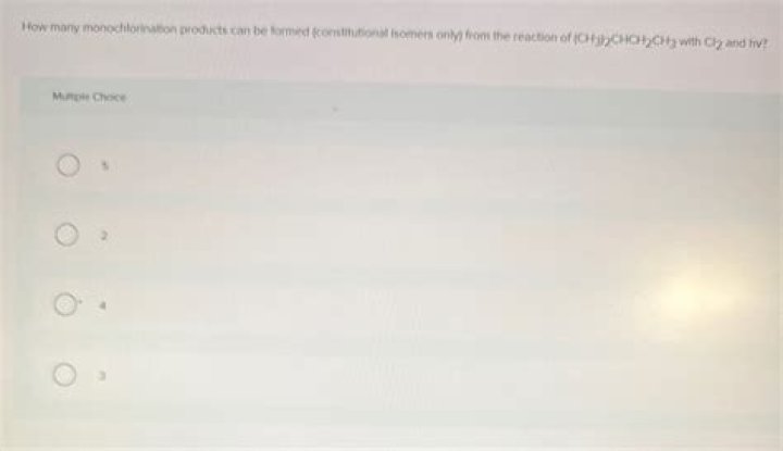 How many monochlorination products can be formed?
