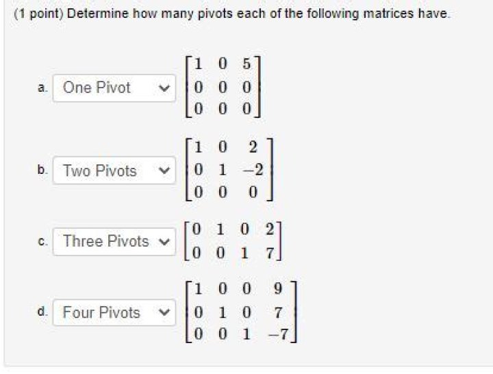 How many pivots does a matrix have?