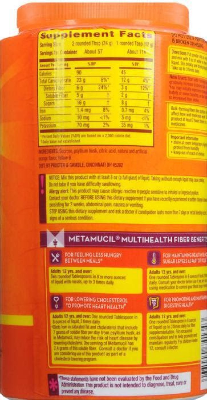 How much fiber in metamucil?