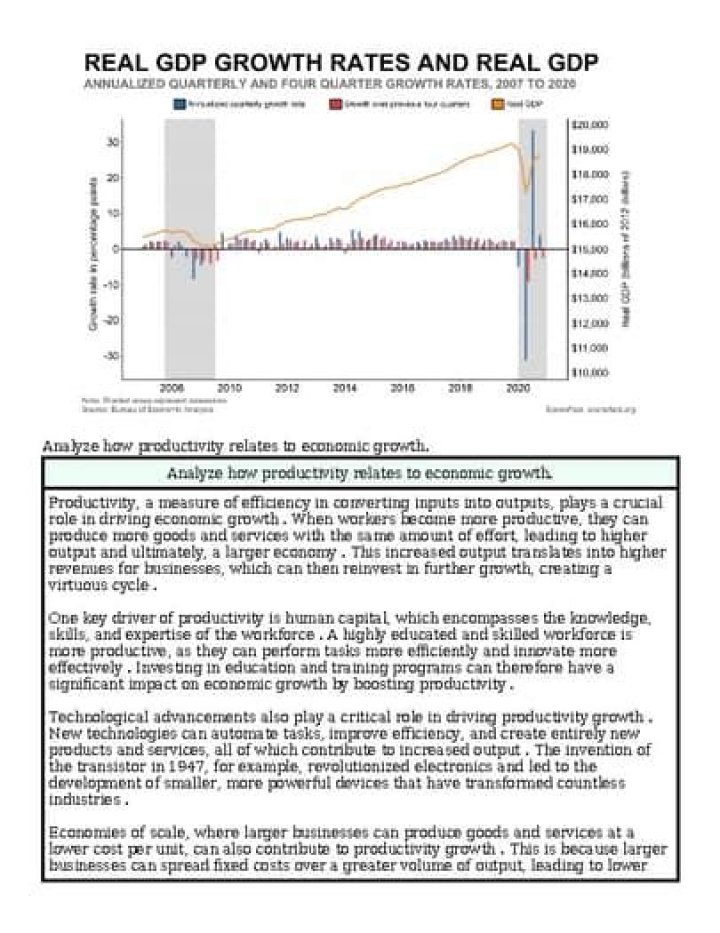 How productivity relates to economic growth?