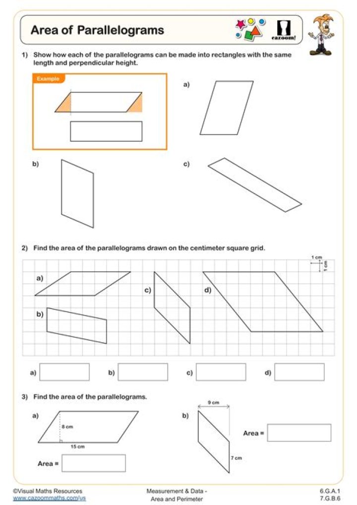 How to find the area of parallelograms?