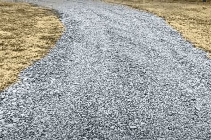 How to make a gravel driveway over grass?