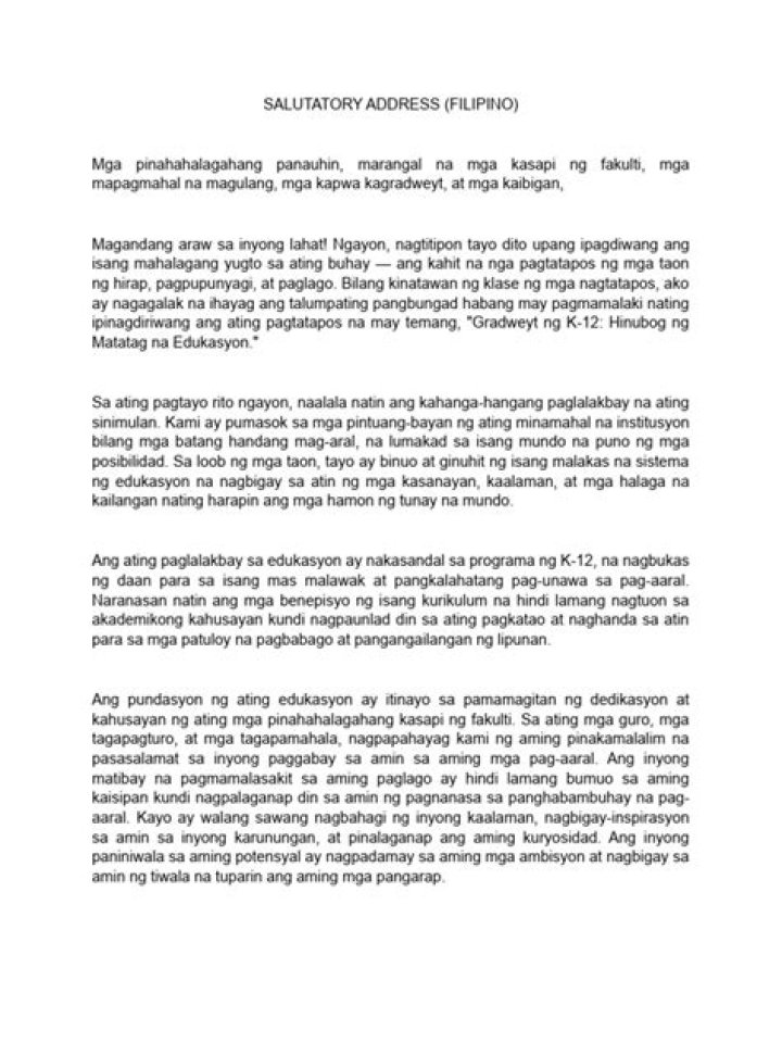 How to make a salutatory address?
