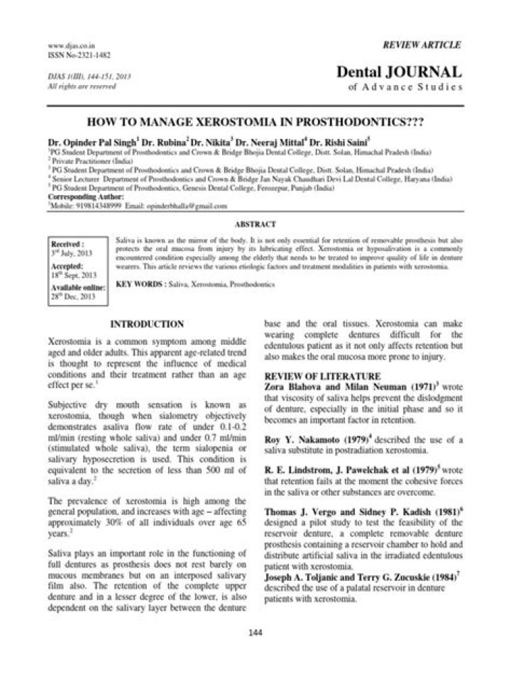 How to manage xerostomia?