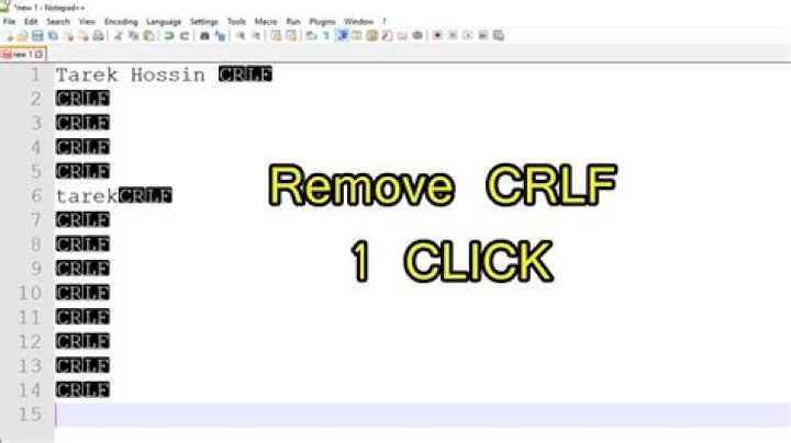 How to remove crlf in notepad++?