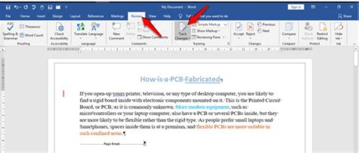 How to remove page break in word?