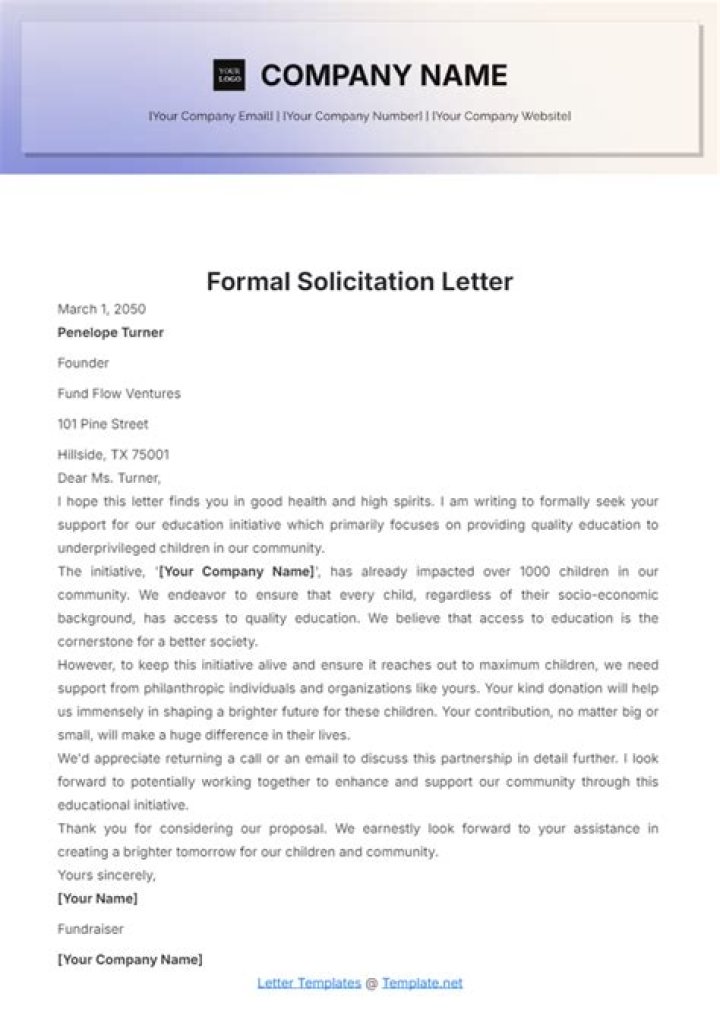How to solicitation a letter?