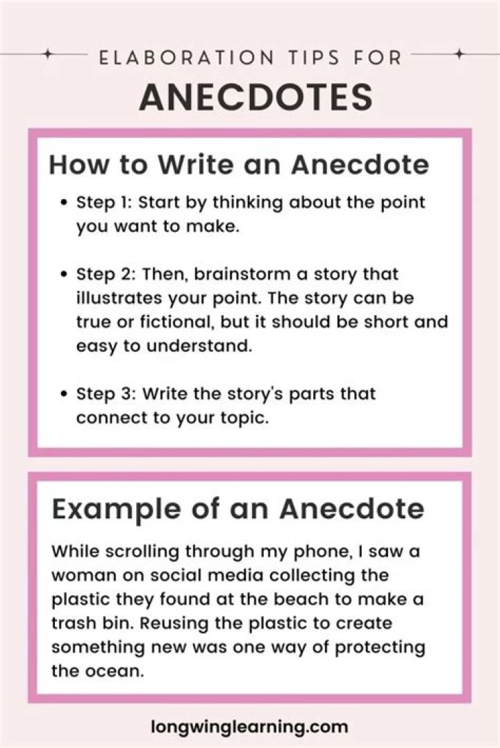 How to start anecdote?
