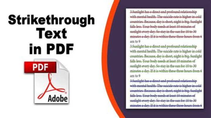 How to strikethrough in adobe pro?