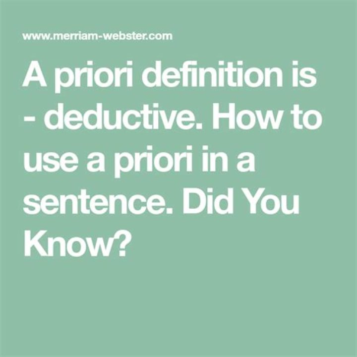 How to use a priori in a sentence?