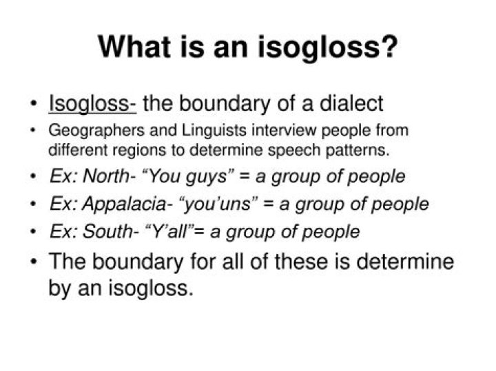 How to use isogloss in a sentence?