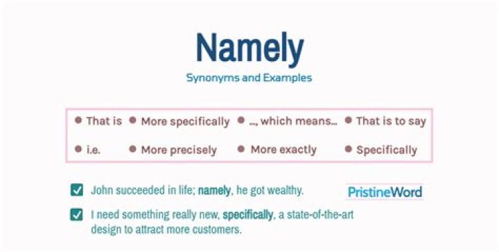How to use namely in a sentence?